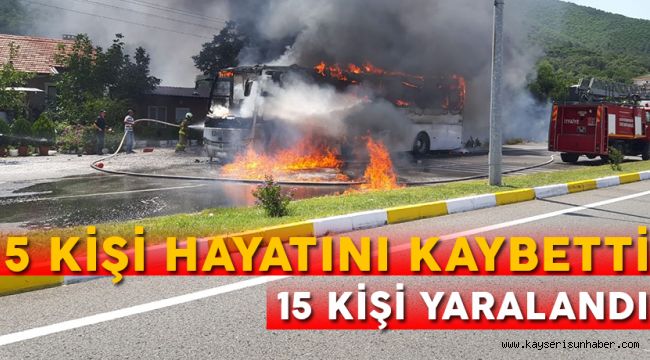 Balıkesir’de Otobüs Yangını