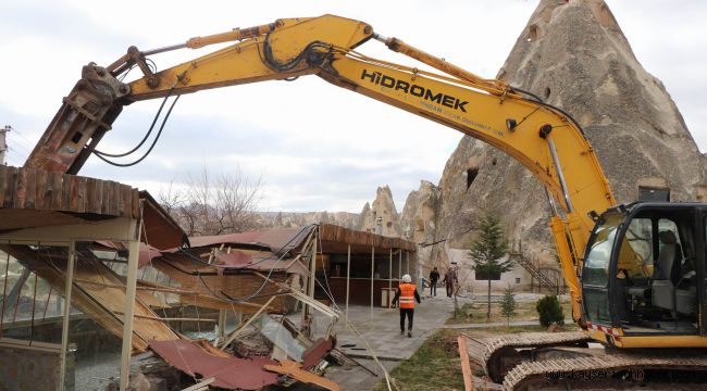 Kapadokya’da 178 kaçak yapı yıkıldı