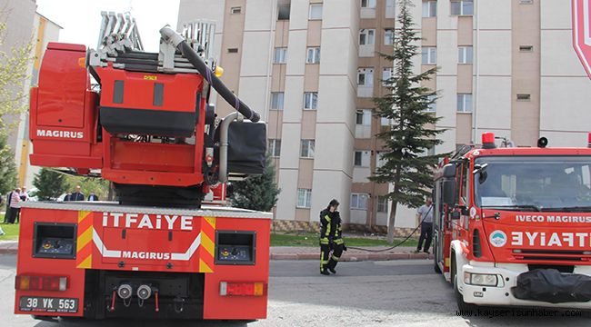 Kayseri'de apartman dairesinde çıkan yangın, söndürüldü