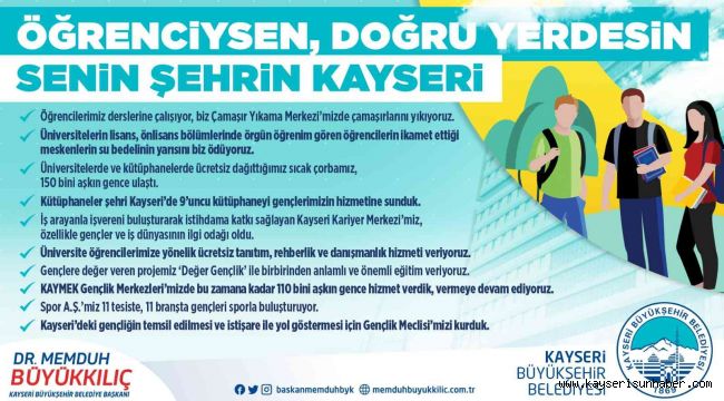 Başkan Büyükkılıç: "Kayseri, öğrenciler için doğru şehir"