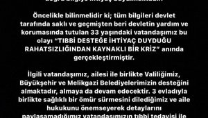 Kayseri Büyükşehir Belediyesinden kendine zarar veren şahıs ile ilgili açıklama