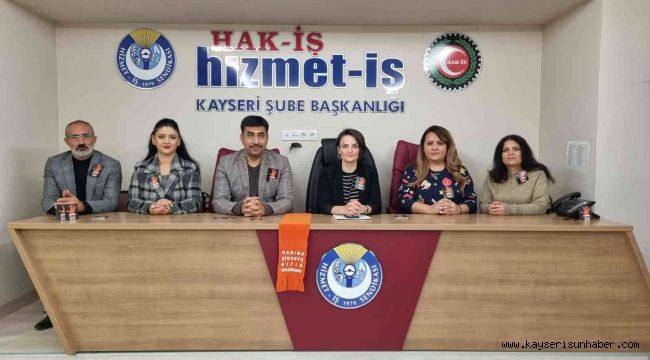 Hak-İş'li kadınlar kadına yönelik şiddete 'hayır' dedi