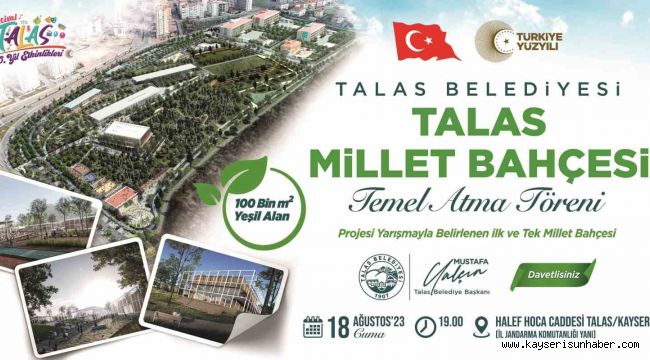 Talas Millet Bahçesi'ne İlk Harç Konuyor