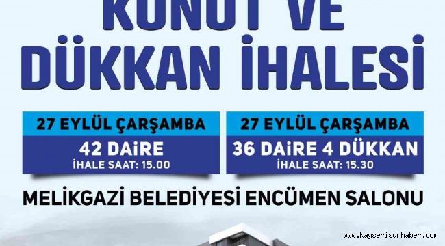 Melikgazi'den Kat Karşılığı Konut ve Dükkan İhalesi