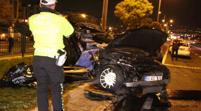 Kayseri'de feci kaza: Tıra arkadan çarpan otomobildeki 1 kişi öldü, 2 kişi yaralandı