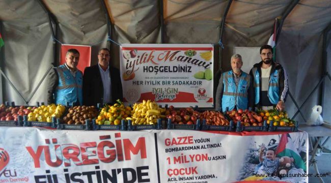 Develi'de Filistin için "İyilik Manavı" açıldı