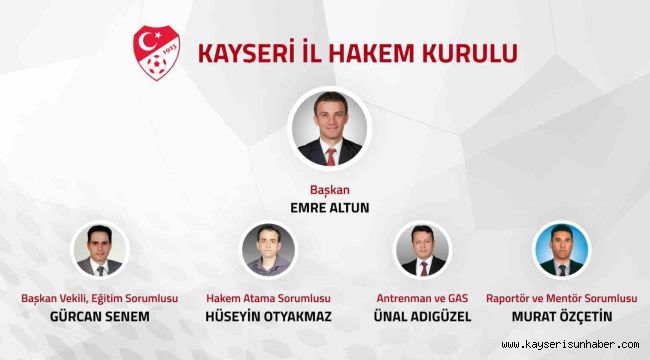 Kayseri İl Hakem Kurulu üyeleri belli oldu