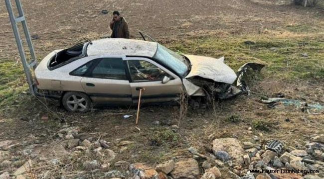 Kayseri'de otomobil şarampole uçtu: 1 yaralı