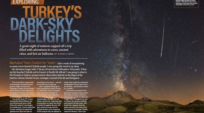 Türkiye'nin incisi Erciyes, Astronomiy Magazine'de boy gösterdi