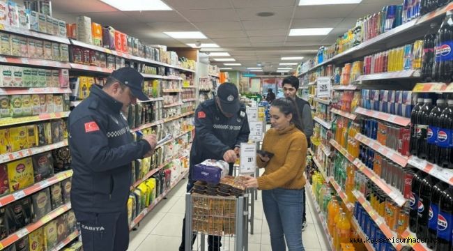 Melikgazi'de Ramazan ayı öncesi marketlerde fiyat ve etiket denetimi yapıldı