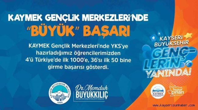 KAYMEK Gençlik Merkezleri'nden YKS'de büyük başarı