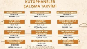 Kütüphanelerde çalışma takvimi güncellendi