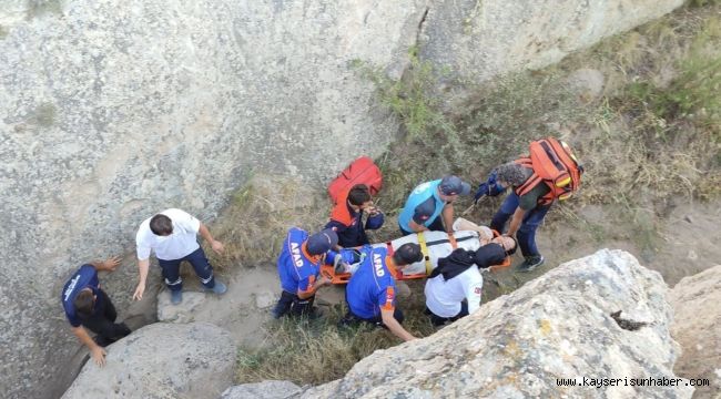 Soğanlı'da yürüyüş yaparken düşerek mahsur kalan turist kurtarıldı