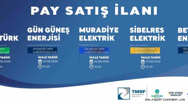 Yenilenebilir enerjide dev satış: TMSF enerji şirketlerini ihaleye çıkardı