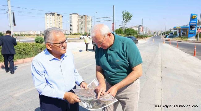 Başkan Büyükkılıç; 6 ana arteri bağlayan ışıksız kavşak çalışmasını yerinde inceledi