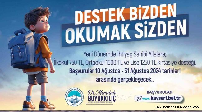 Büyükşehir'in kırtasiye desteği için başvurular başladı