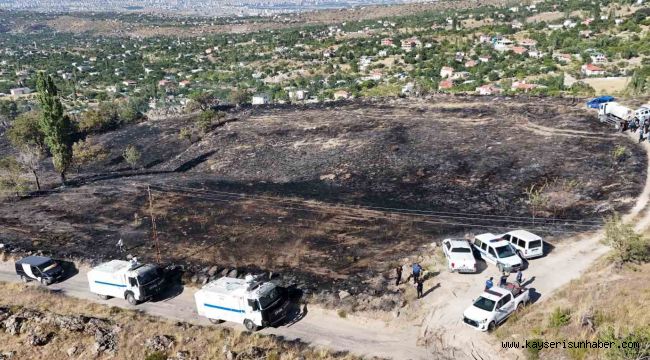 Kayseri'de çıkan anız yangınında 40 bin metrekare alan kül oldu