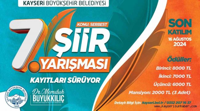 Şiir Yarışması'nın 7.'si için kayıtlar sürüyor