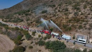 Dağ yangını tatbikatı gerçeğini aratmadı