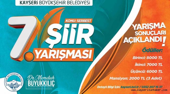 Büyükşehir 7'inci Şiir Yarışması'nda kazananlar belli oldu