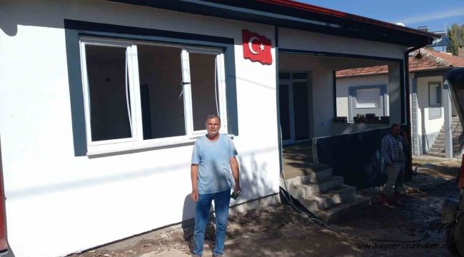 Develi'de ağır hasarlı evin yerinde dönüşümü sağlandı