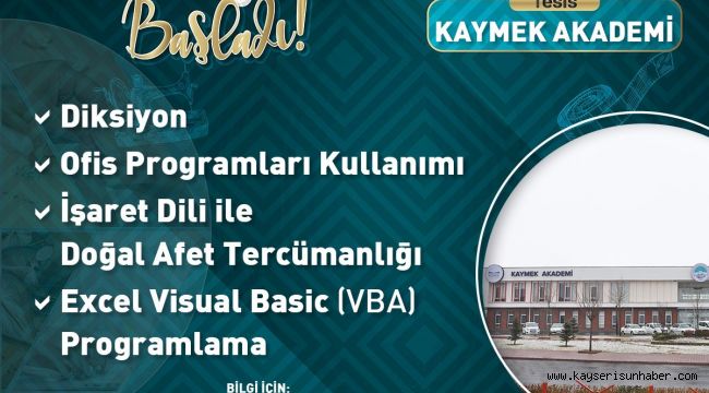 Büyükşehir KAYMEK'in yeni kurslarına kayıtlar başladı