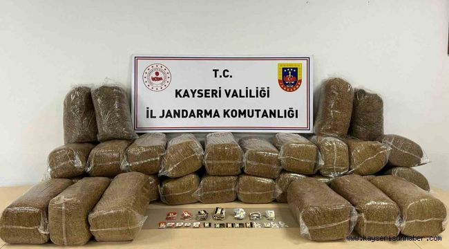 Kayseri'de 183 kilo bandrolsüz tütün ele geçirildi