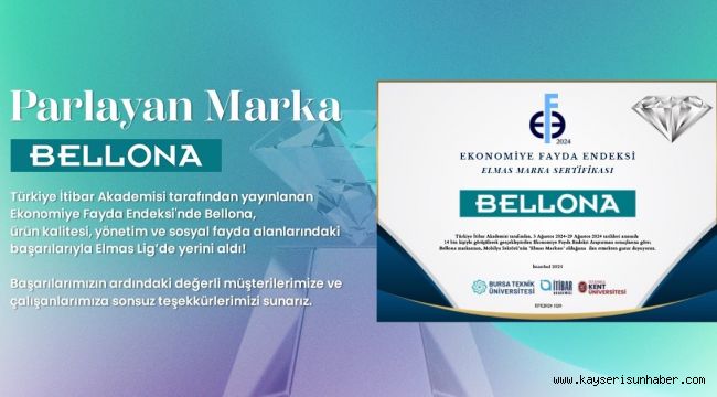 Mobilya sektörünün elmas markası 'Bellona'