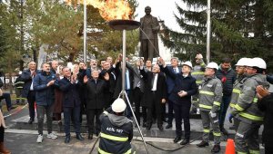 Sarız'da doğal gaz ateşi yandı