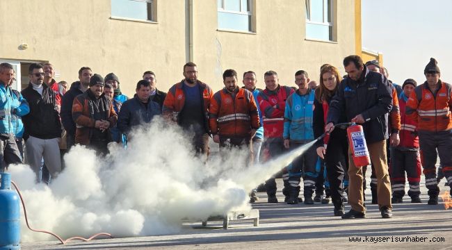 Kocasinan'da gerçeğini aratmayan yangın tatbikatı