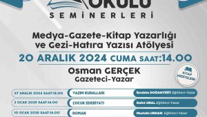 Talas'ın Yazar Okulu Seminerlerinde bu hafta Osman Gerçek konuk olacak