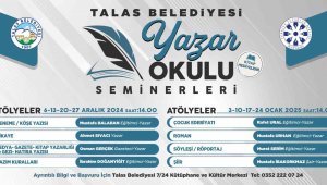 Talas'ta yazar okulu seminerleri başlıyor