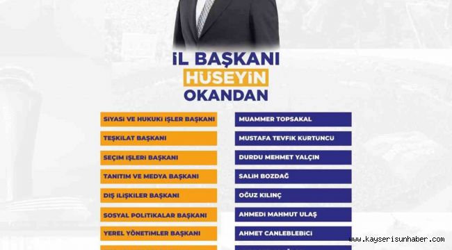 AK Parti Kayseri İl Yürütme Kurulu belli oldu