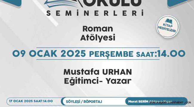 Talas'ın yazar okulu seminerlerinde bu hafta Mustafa Urhan konuk olacak